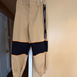 Women’s  Two-Tone Tan and Black Casual Jogger Pants